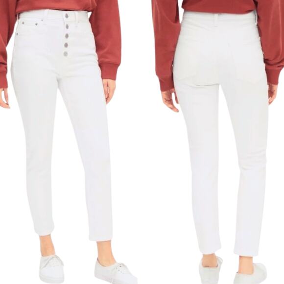 Gap Women's Summer Jeans Slim Stretch White High Rise plus size 16 33 NWT Ankle - Picture 7 of 7